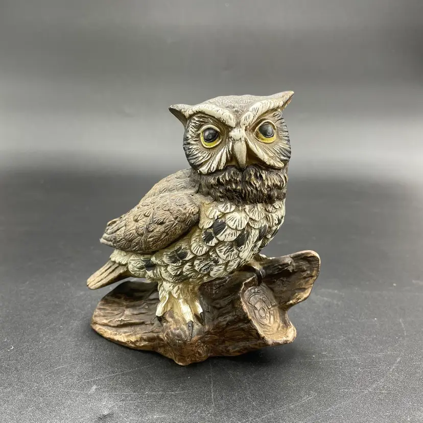 Homco Barn Owl Bird #1114 Ceramic Vintage Figurine Home Interiors
