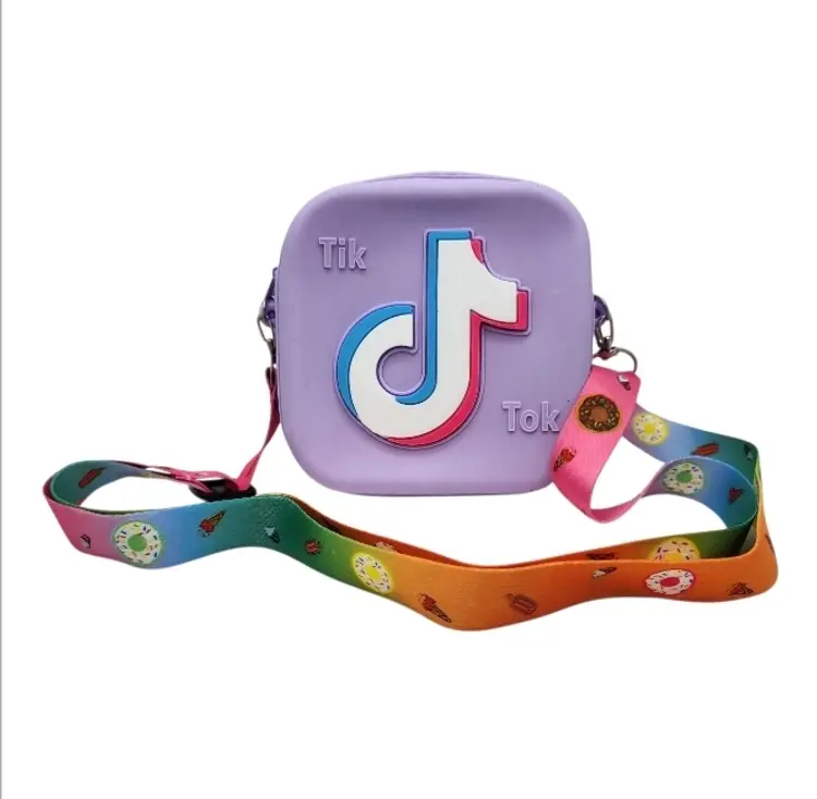 TikTok Silicone Crossbody Bag Mini Shoulder Purse Fan Accessory Adjustable Strap
