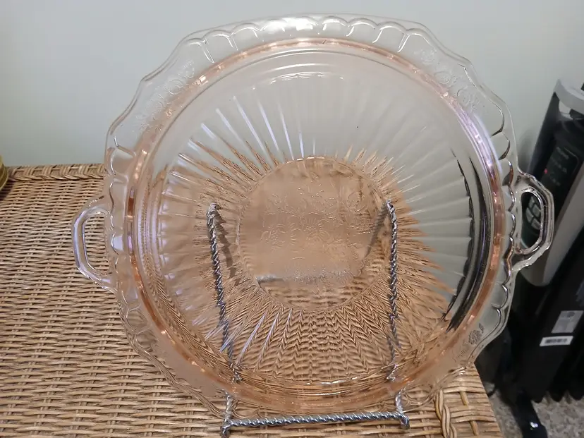 Vintage Pink Depression Glass Serving Platter