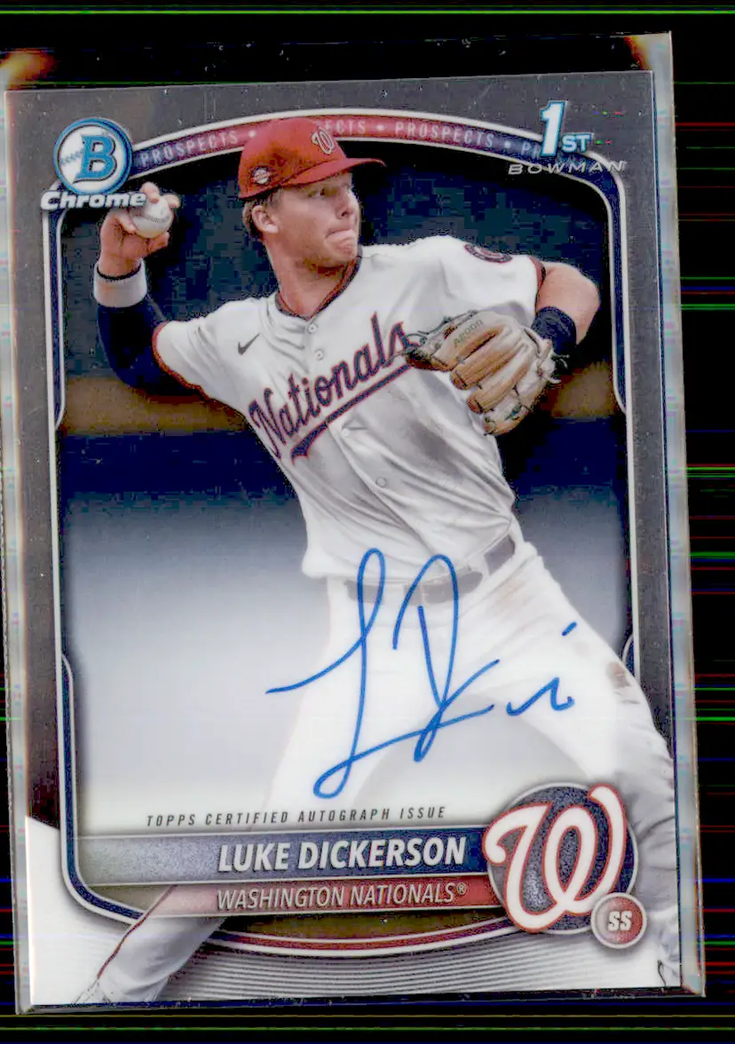 Luke Dickerson 2025 Bowman Chrome Prospect Autographs #CPA-LDI - Washington Nationals - (153-341)