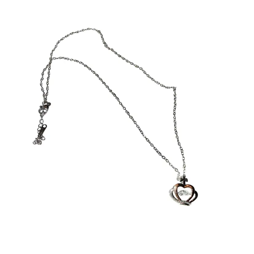 Glimmering Clear Stone Crown Necklace