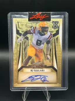 2023 Leaf Metal BJ Ojulari Gold Vinyl Auto 1/1 RC Proof LSU/Arizona Cardinals