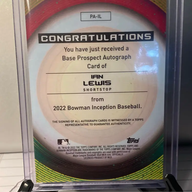 Ian Lewis Miami Marlins GOLD FOIL /50 RC #PA-IL