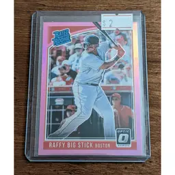2018 Donruss Optic Rafael Devers "Raffy Big Stick" Pink Prizm Rookie #35 Boston Red Sox