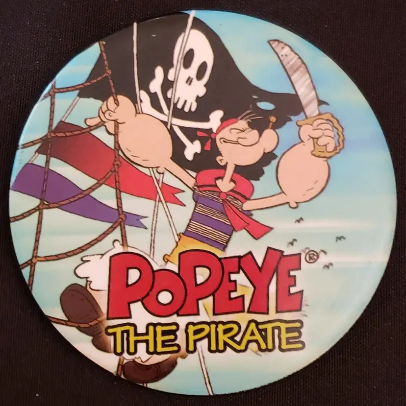 POPEYE THE PIRATE - Button / Pinback  - 1993 - 3" - Collector Series #16 Vintage