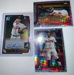 Atlanta Braves Auto and Logofractor 3 Card Lot