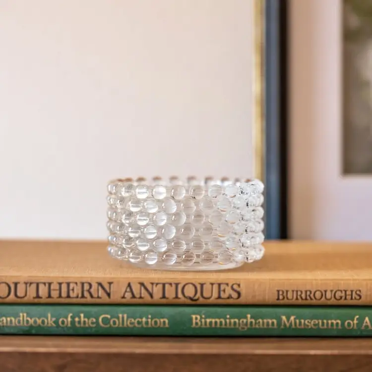 Vintage Pressed Glass Coaster Set – Made in the German Democratic Republic - Mid Century Home Decor