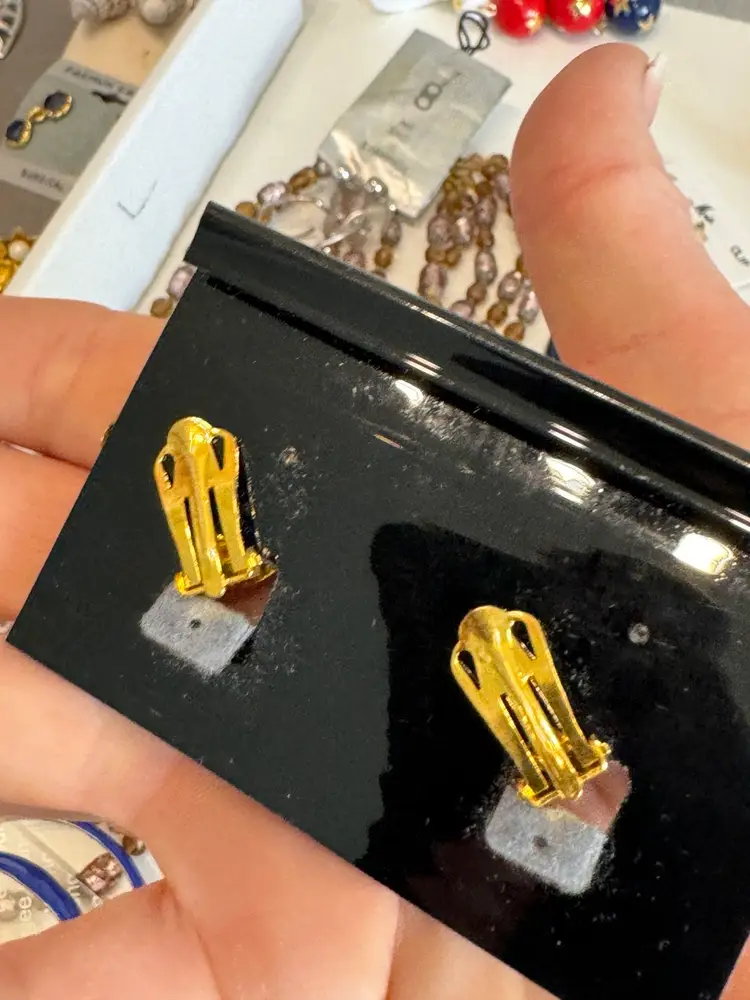 Vintage 80’s Stephanie Filigree Gold Plated clip On Floral Earrings