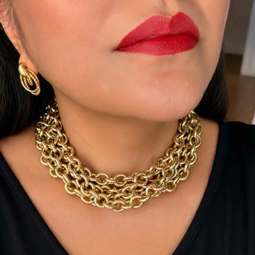 😻 vintage multi chain necklace with clasp
