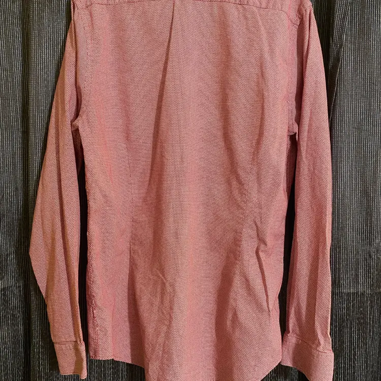 Express Men's Size Large Extra Slim Fit Red & White Long Sleeve Button-Up Shirt