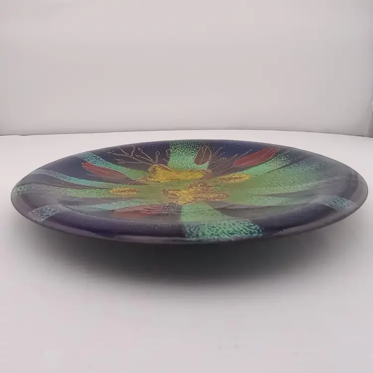 MCM enamel over copper plate, signed by artist Thirza Williams