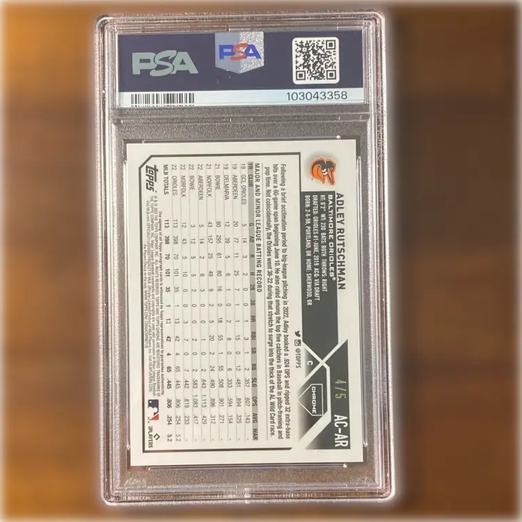 2023 Topps Chrome Update Adley Rutschman RC Red Auto 4/5 PSA 10