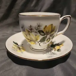 Vintage Duchess Fine Bone China Floral Teacup and Saucer Set - Made in England
