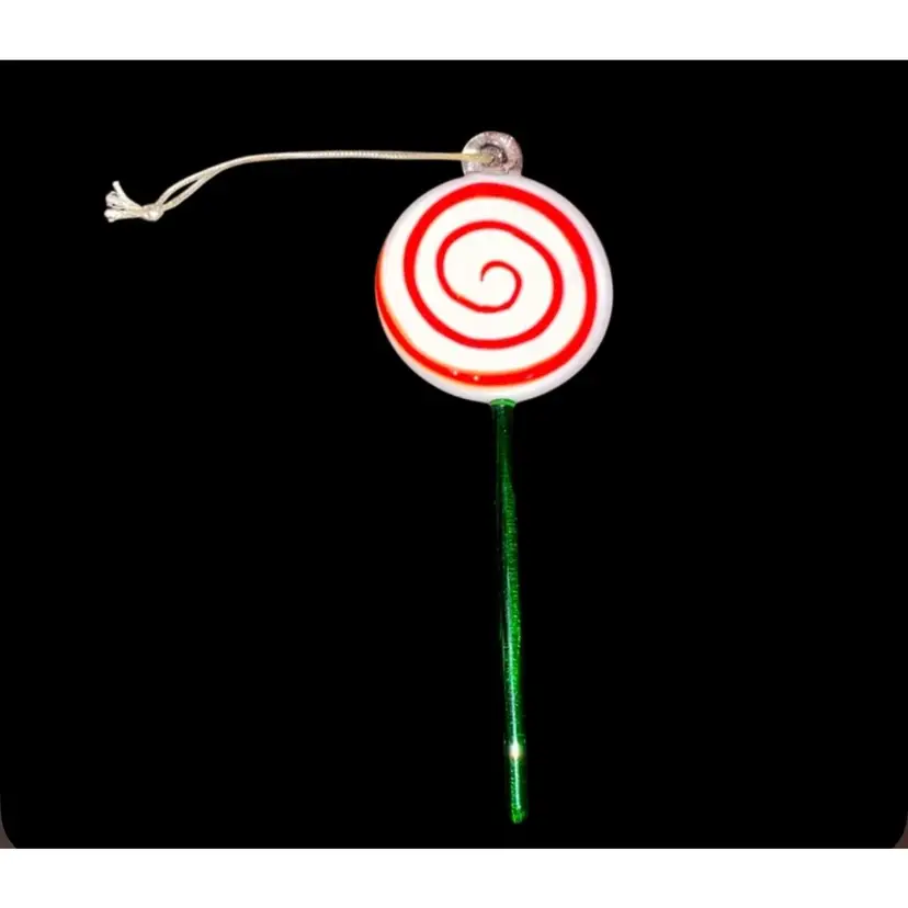 #01- Vintage 1980's /90's  Unknown Artist Art Glass Lollipop  As Pictured