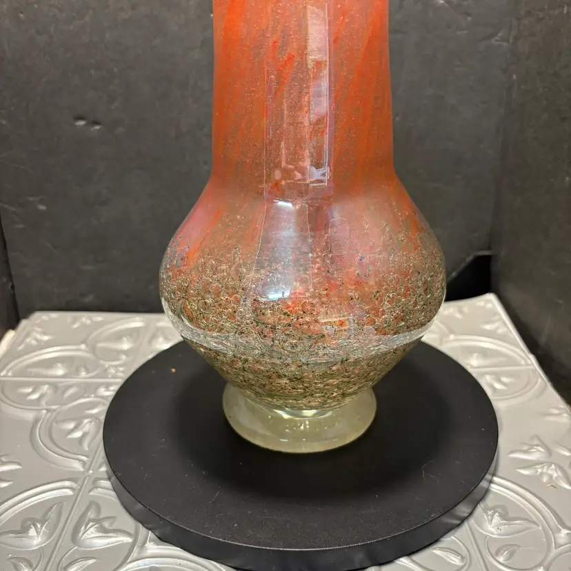 Vintage Ikora German Orange Glass Vase WMF 1930s