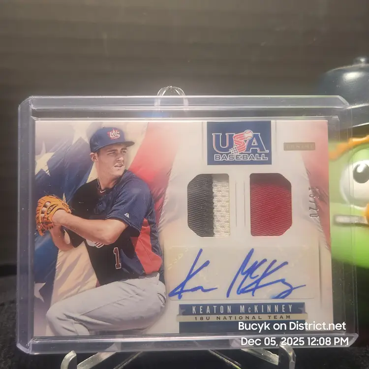 2013 Team USA Dual Patch Auto - Keaton McKinney University of Arkansas 15/20