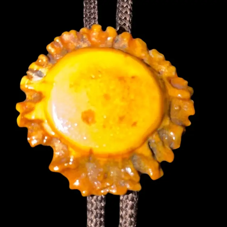 Polished Deer Antler Burr Bolo Tie With Antler Tips