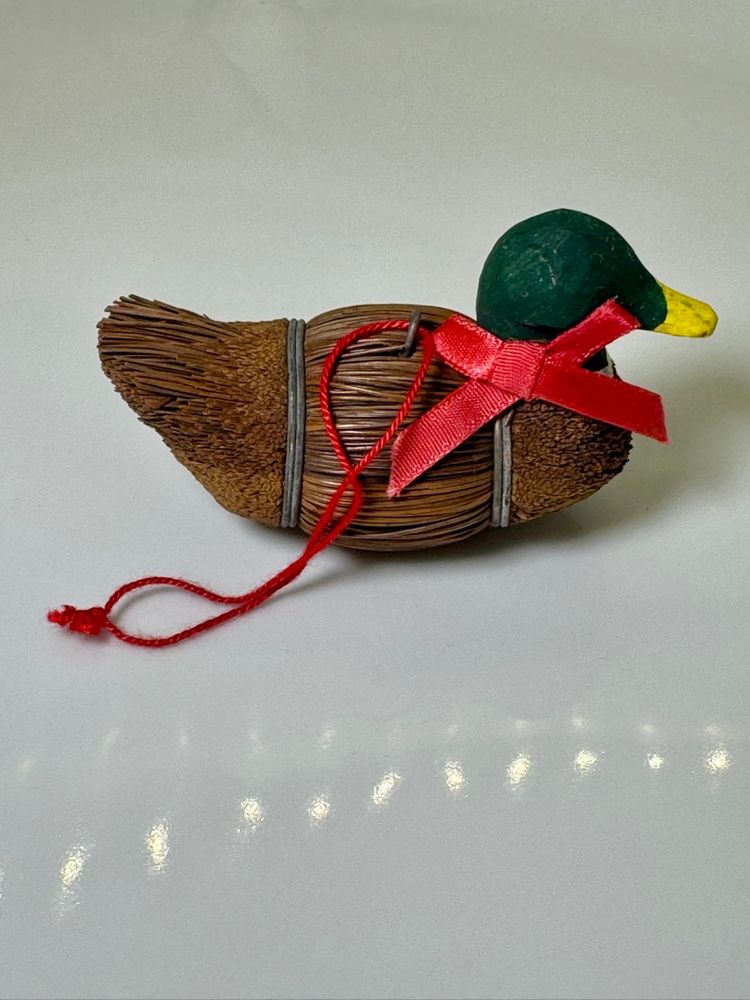 Vintage Whisk Brush Mallard Duck Ornament