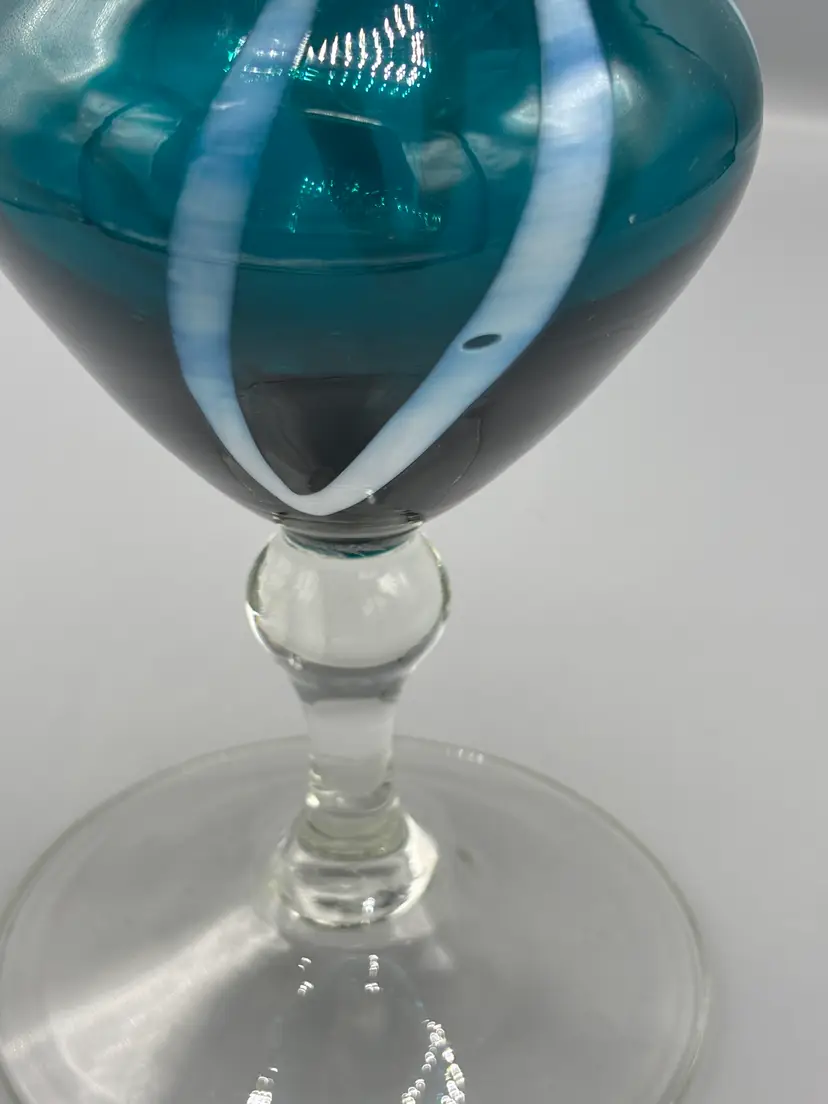 Fall blue & white swirl vase