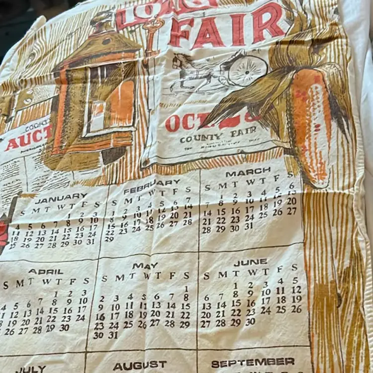 Cloth Kitchen Calendar 1976