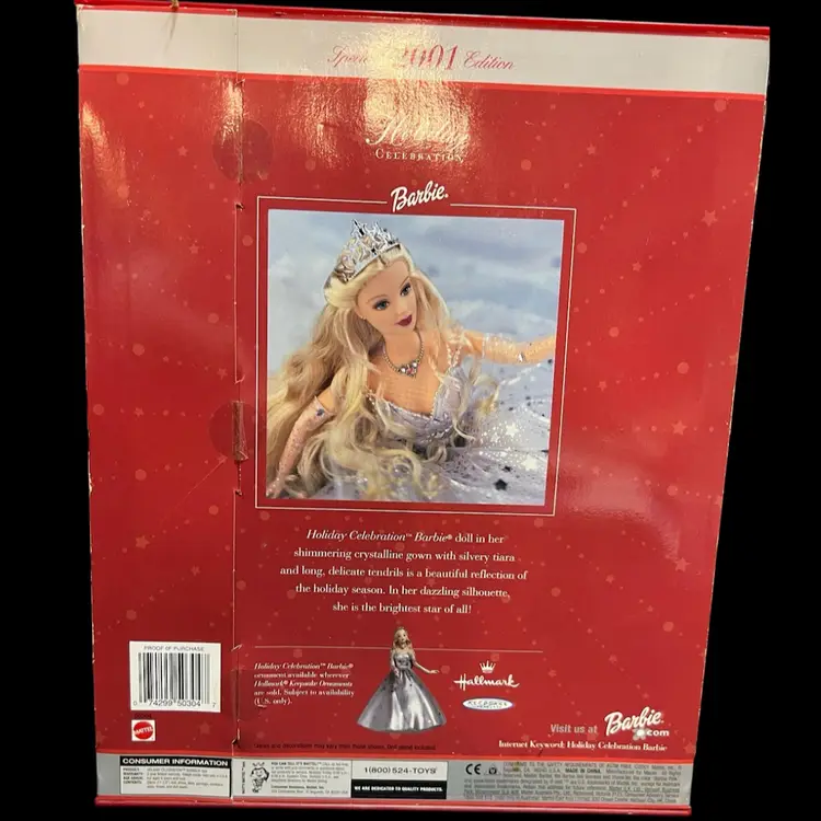 MARKDOWN! 2001 Holiday Celebration Barbie Special Edition Hallmark Keepsake ~13.75” x 11” x 3.75”