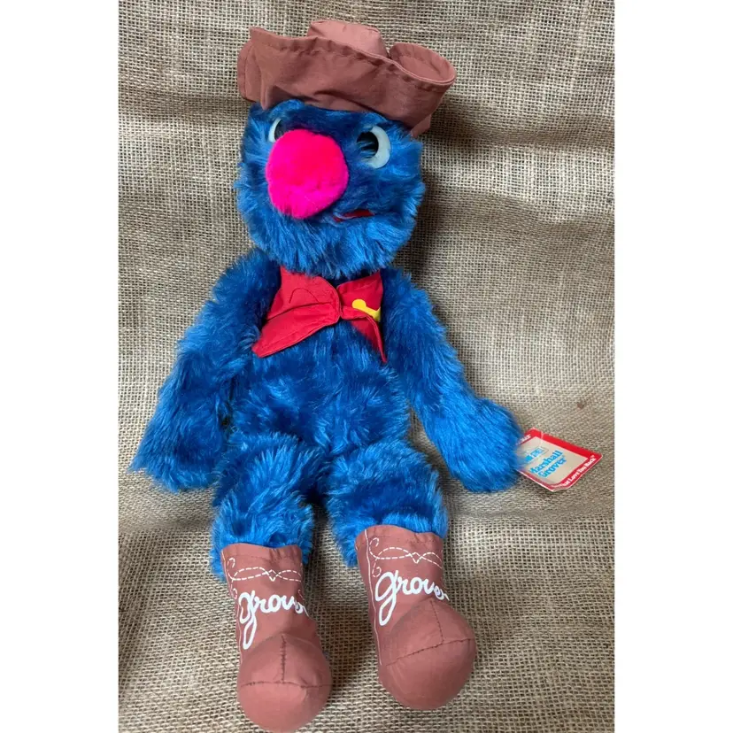 Vintage Knickerbocker Marshall Grover Plush Stuffed Animal Toy w Hang Tag