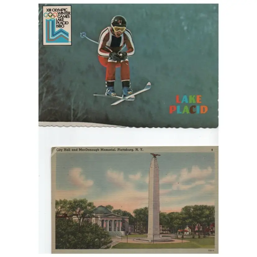 4 Vintage Postcards Unposted Adirondack Mountain Locations New York Olympics Places