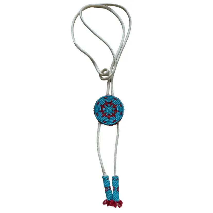 Seed Bead Doe Skin Bolo Tie