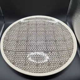 Baum Dalton Retired Gray & White Ceramic Dinner Plates Set Of 2 Replacement