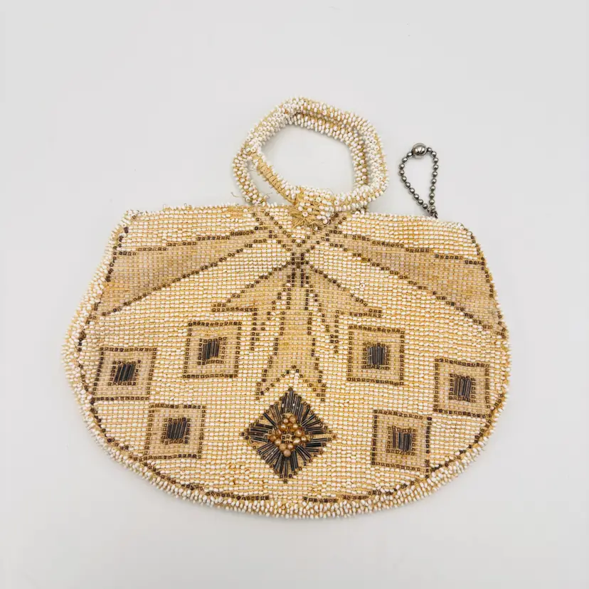 Vintage Art Deco Beaded Purse Made in Czechoslovakia  1920s/30s Geometric