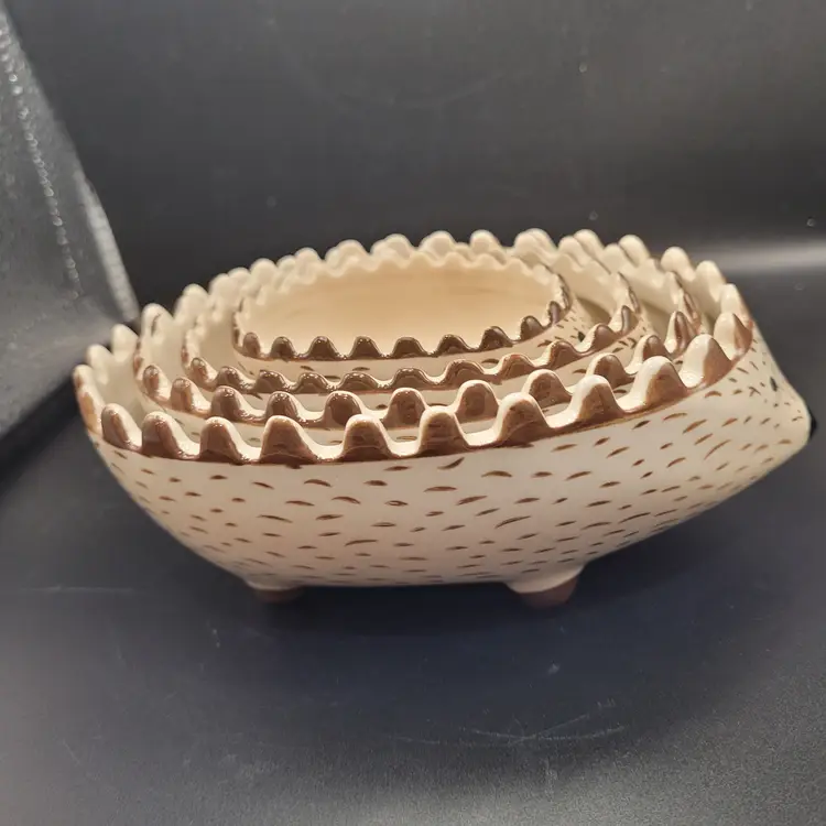 Set of Stoneware Hedgehog Measuring Cups Nesting by Creative Co-op