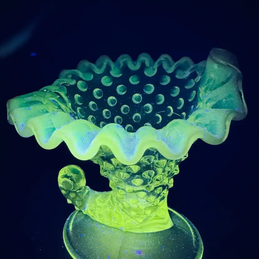 Fenton Opalescent Classic Hobnail Candle Holder