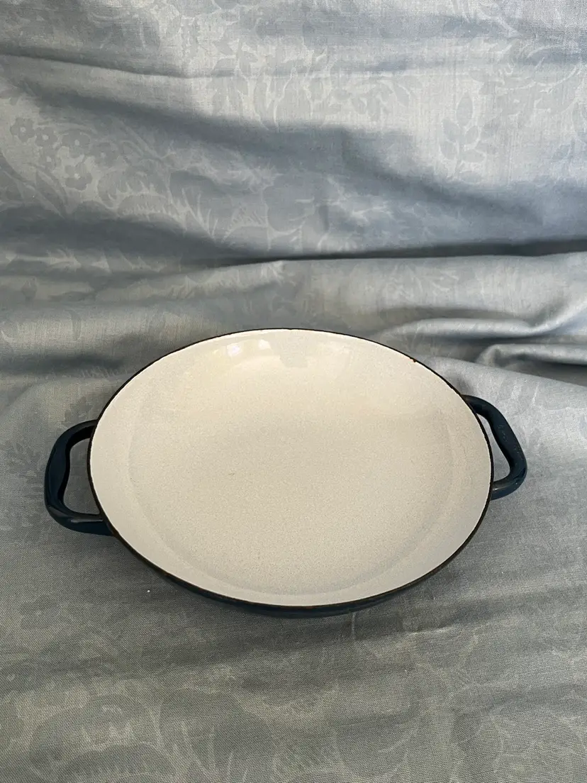 Rare! Krenit Enameled Steel Bowl With Handles -Navy And Baby Blue-Danish Delight.    Price Drop!