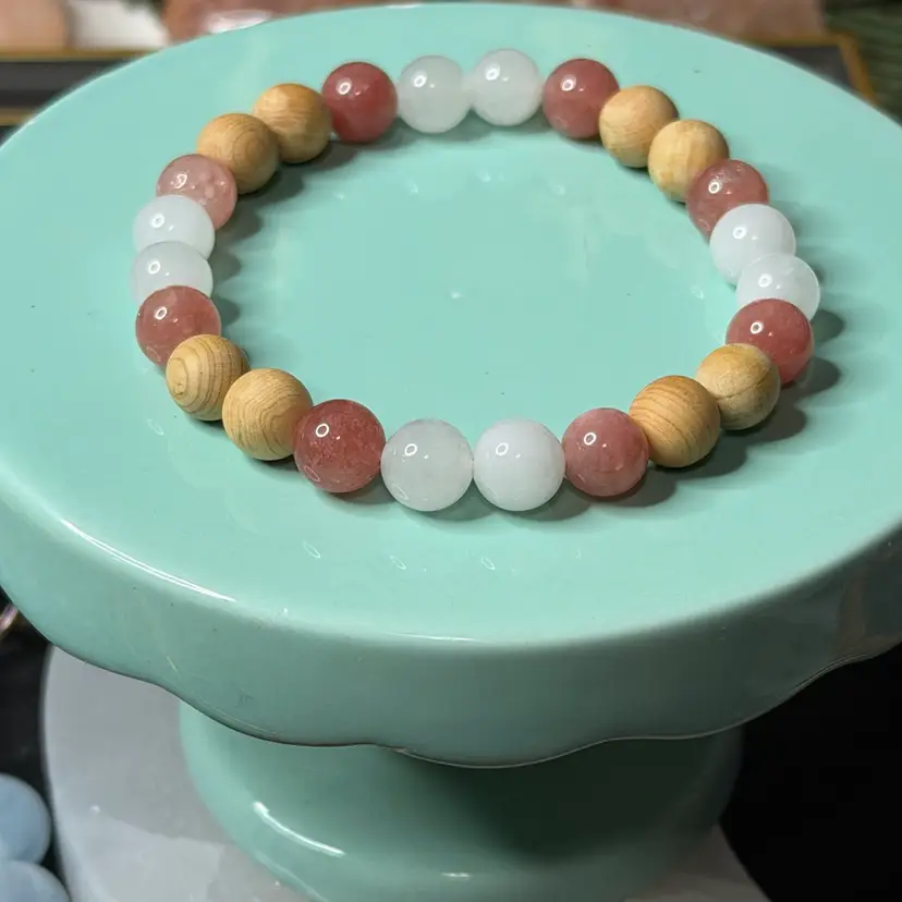 GROUNDING 📿Gem And wood Stretch Bracelet