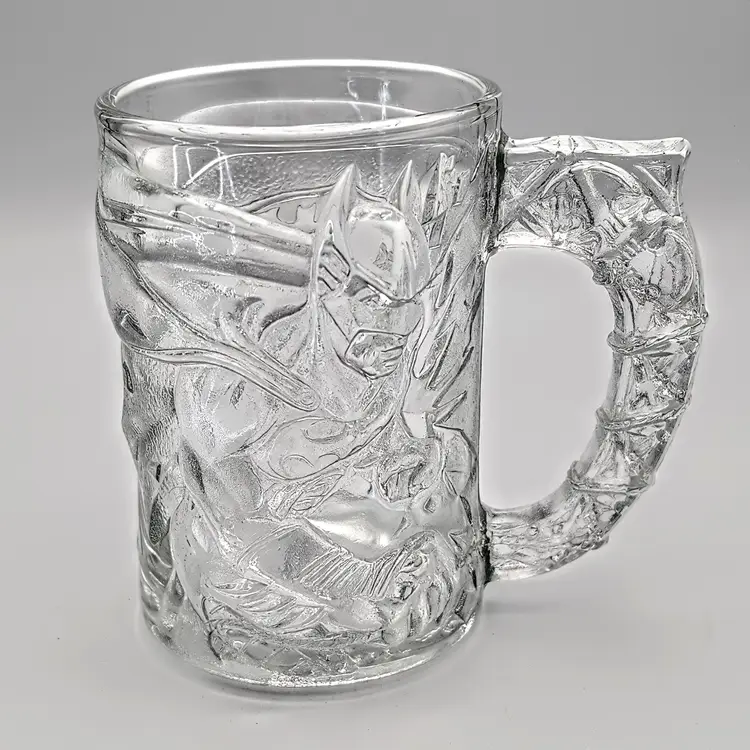 Vintage McDonalds Batman 3D Forever Collectors Glass Cup Mug 1995 DC Comics