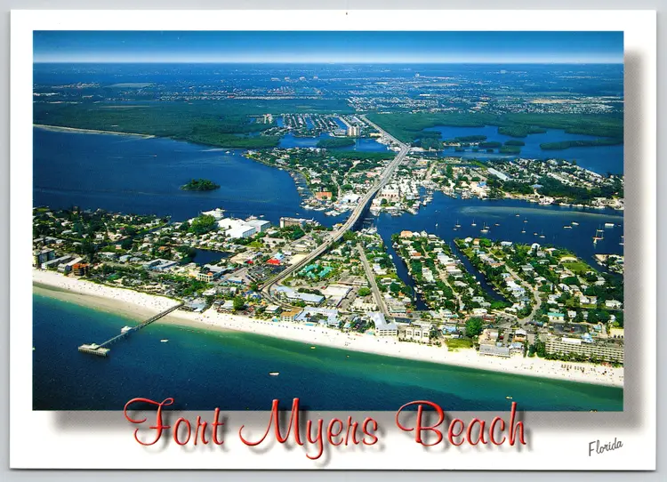 Postcard Aerial View Ft Myers Beach Florida Jumbo Card - 12370