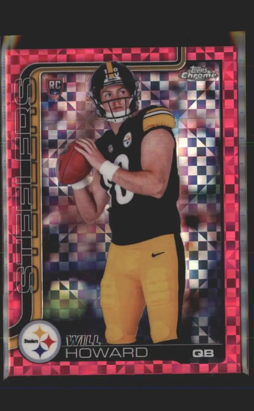 Will Howard 2025 Topps Chrome #321 Hot Pink X-Fractor - (140) - Pittsburgh Steelers