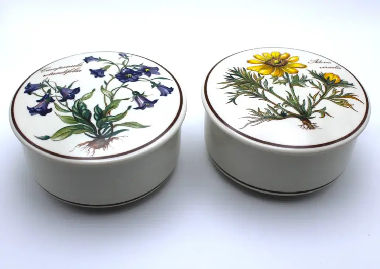 Pair of Villeroy & Boch Botanica Collection Porcelain Trinket Boxes