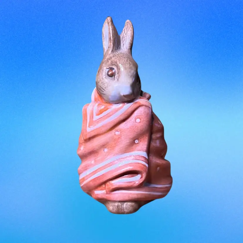 25. Vintage Beswick - Poorly Peter Rabbit- F. Warner - c. 1976 - Porcelain - England