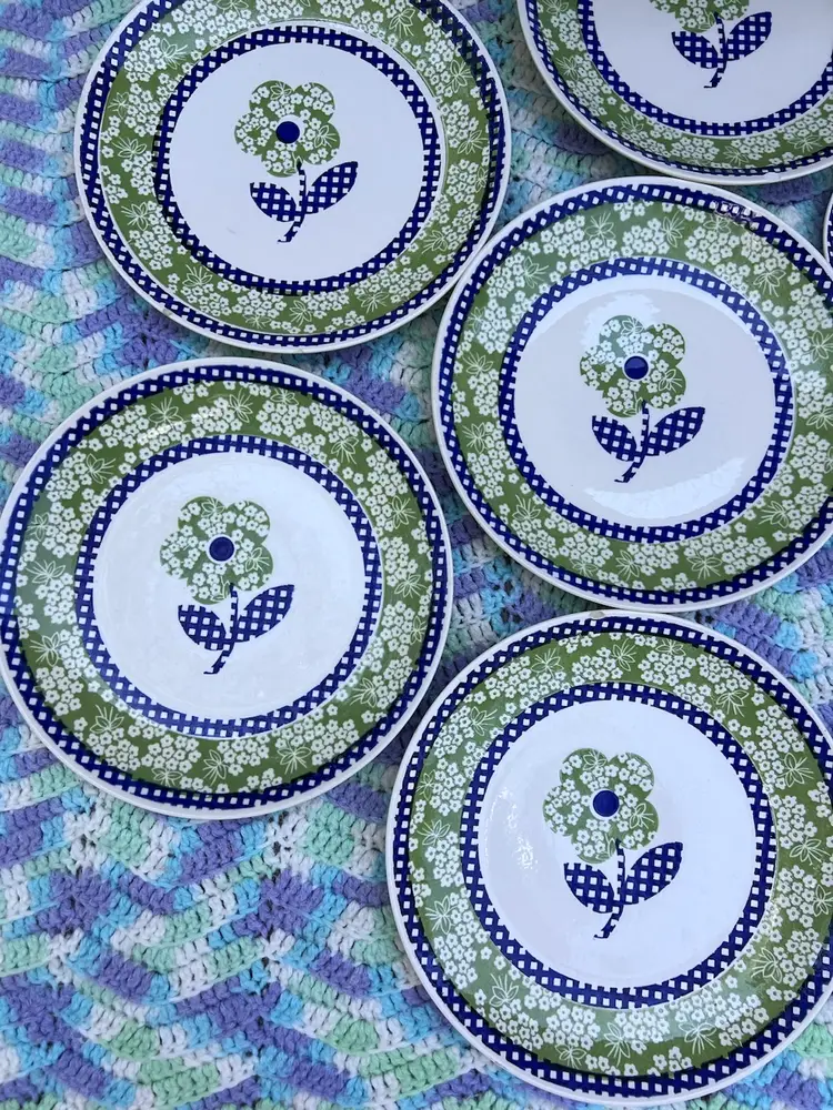 Vintage Flower Power Plates