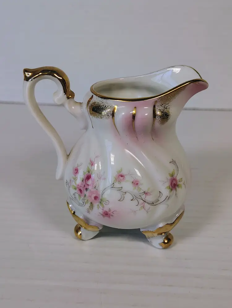 Lefton China Creamer Hand Painted Heirloom Rose