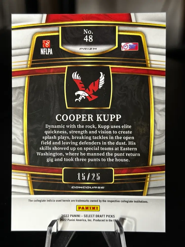 2022 Panini Select Draft Picks Cooper Kupp Red Tie Dye /25