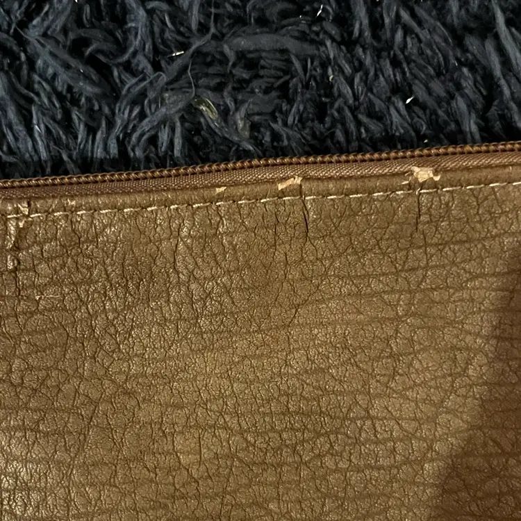 Free People Large Taupe Zippered Pouch/Clutch *flaws*