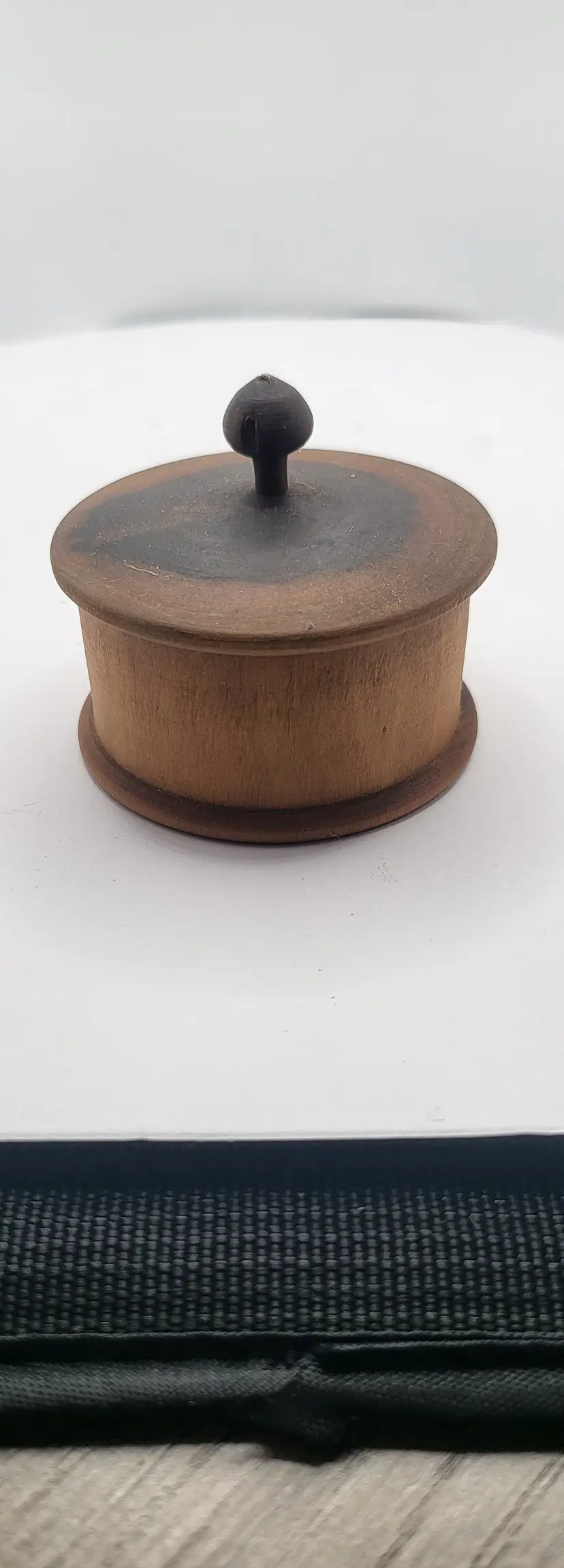 Vintage Wooden Trinket Box with Lid 1.5" mini