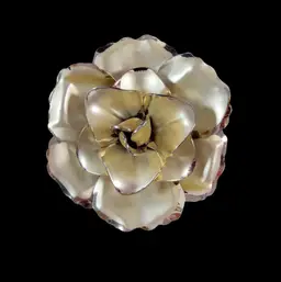 Large Vintage 2.25” Gold Tone Coro Floral Brooch