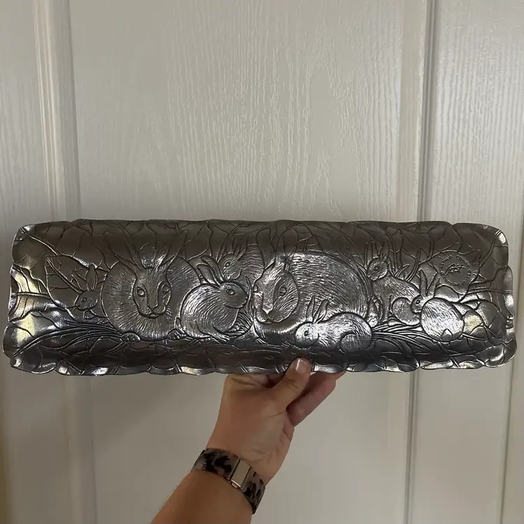 Vintage Arthur Court Aluminum Bunny Rabbit Long Serving Platter Tray