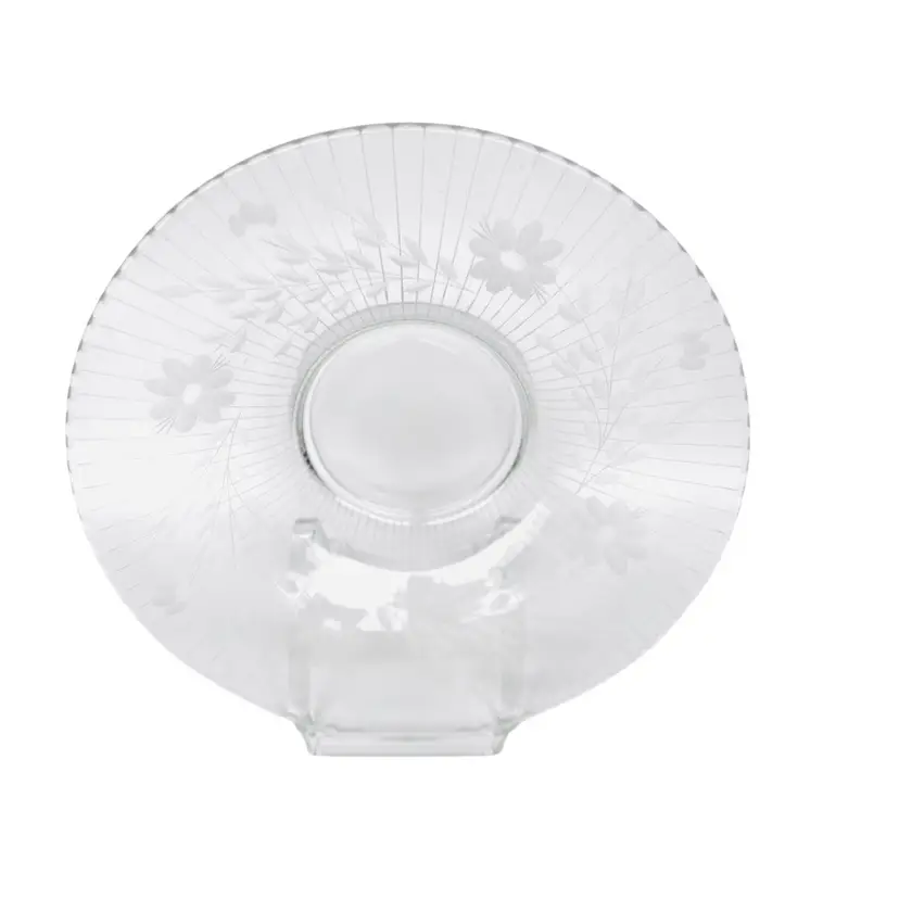 Vintage Glass Serving Plate Deco Style Console Dish