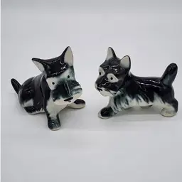 Vintage Scottish Terrier Scotty Dogs Ceramic Figurines Set of 2