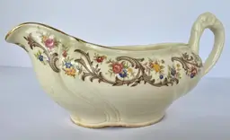 Vintage Floral Gravy Dish w/Gold Trim