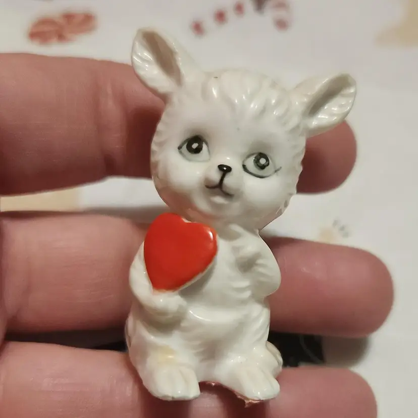 Vintage Valentine's Day Figurine Kangaroo Dog